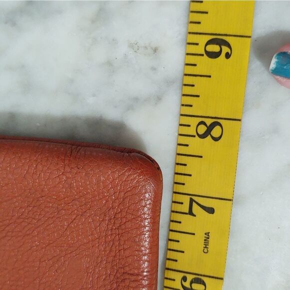 BEAUTIFUL VTG GENUINE LEATHER LARGE BROWN ENVELOPE CLUTCH PURSE MADE IN BRAZIL - Picture 8 of 8